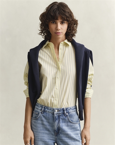 Gant - Classic Stripe Skjorte - Vanilla Yellow